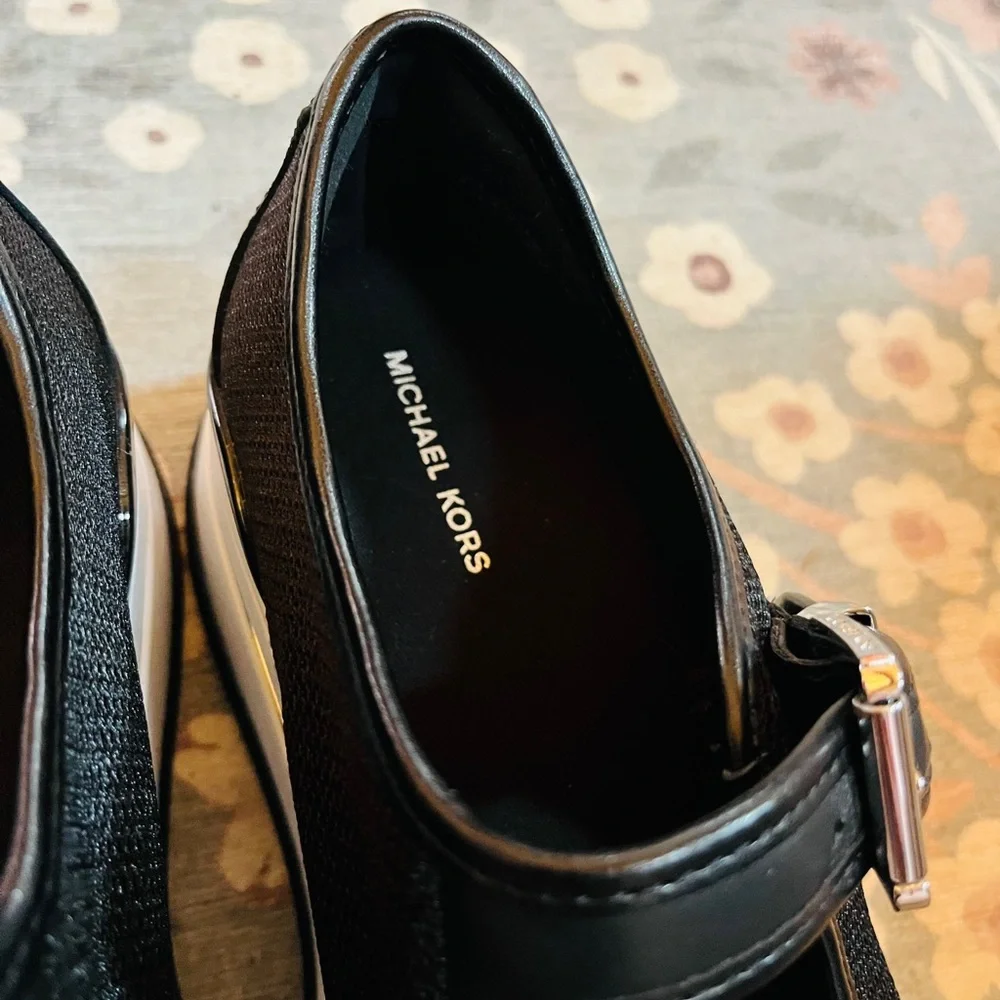 New Michael Kors Hayes Mary Jane Platform Sneakers Black Mesh Sz 8 MSRP$175 - Picture 6 of 15